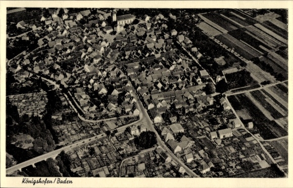 Postcard Königshofen in Baden Lauda-Königshofen Tauberfranken, aerial photograph