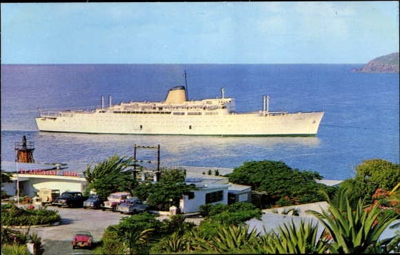 Postcard Saint Thomas Virgin Islands US Virgin Islands, MS Victoria, Incres Line