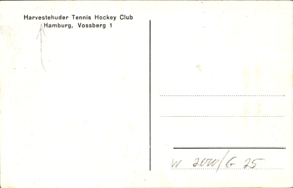Postcard Hamburg Eimsbüttel Harvestehude, Tennis Hockey Club, Vossberg 1