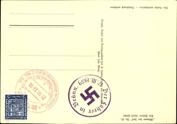 Postcard Führer and Reich Chancellor Adolf Hitler, portrait, men of the time No. 91