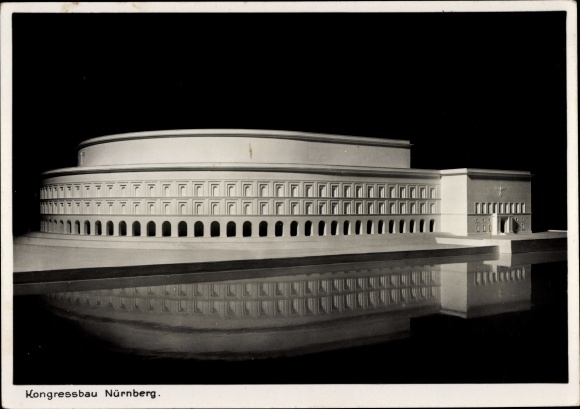 Ansichtkaart Neurenberg in Midden-Franken, congresgebouw, maquette