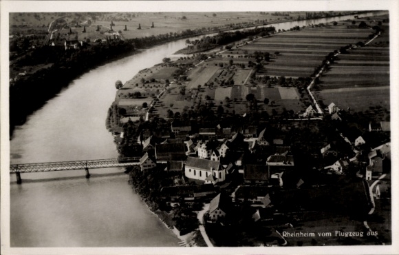 Ak Rheinheim Küssaberg Klettgau, Fliegeraufnahme