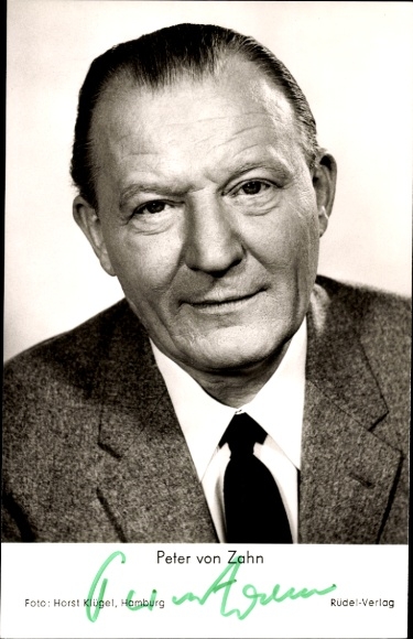Postcard actor Peter von Zahn, portrait, autograph