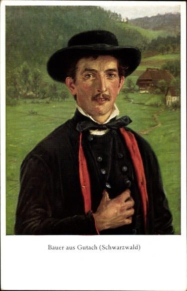 Artist PC Hasemann, W., Gutach im Breisgau, farmer, folk costume