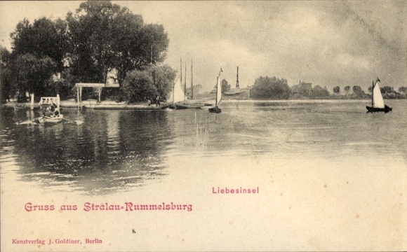 Postcard Berlin Lichtenberg Rummelsburg, Love Island