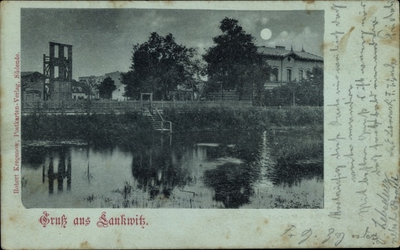 Moonlight PC Berlin Steglitz Lankwitz, view of the water at night