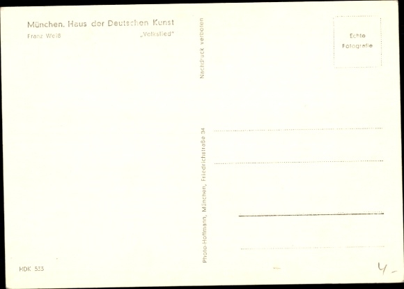Artist Postcard Weiß, Franz, Volkslied, HDK 533