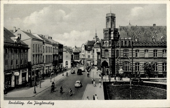 Postcard Rendsburg in Schleswig Holstein, Jungfernstieg