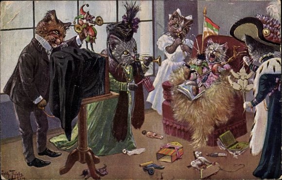 Artist PC Thiele, Arthur, humanized cats at the photographer