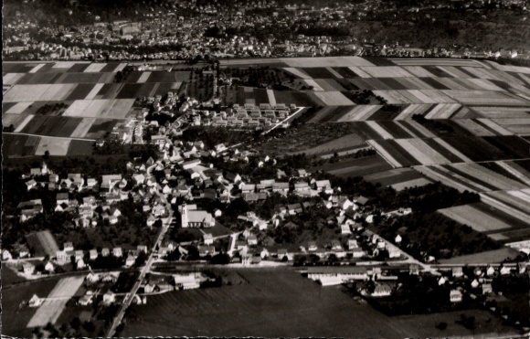 Postcard Straßdorf Schwäbisch Gmünd in Württemberg, aerial view of a village, agricultural area