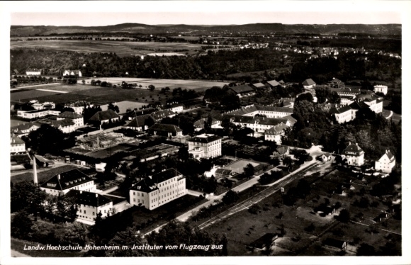 Postcard Hohenheim Stuttgart in Württemberg, Agricultural University, aerial photograph