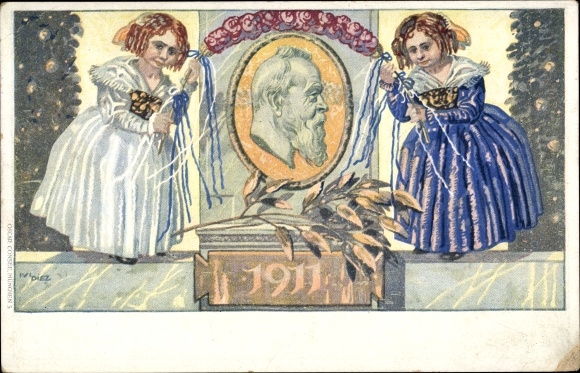 Postwaardestukken kunstenaarskaart Diez, M., prins-regent Luitpold van Beieren 1911, 5 Pfennig