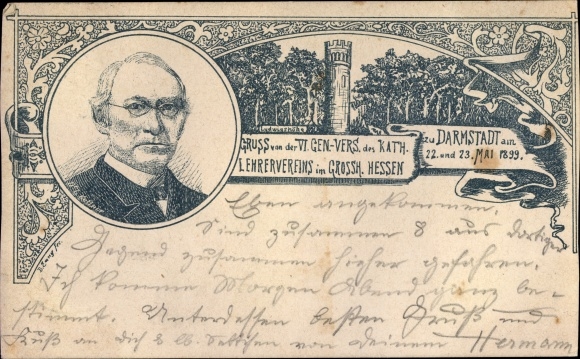 Chromo-Litho Darmstadt in Hesse, VI. General Assembly of the Catholic Teachers&#39; Association 1899