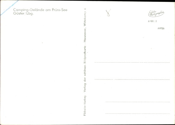 Postcard Güster in Schleswig Holstein, camping site at Prüsssee