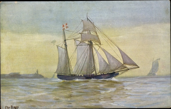 Artist PC Rave, Chr., Marine Galerie 299, Danish galleass around 1840, sailing ship