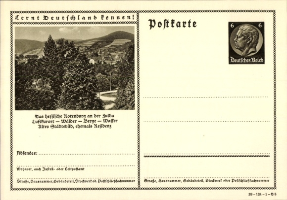 KP pocztowa Rotenburg an der Fulda, krajobraz, miejsce