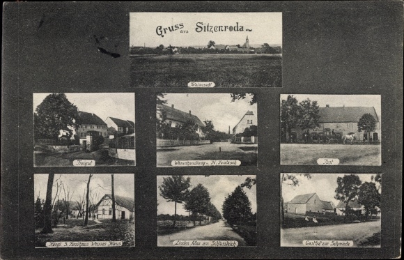 KP Sitzenroda Belgern Schildau w Saksonii, widoki miasta, poczta, Gasthof zur Schmiede, Freigut