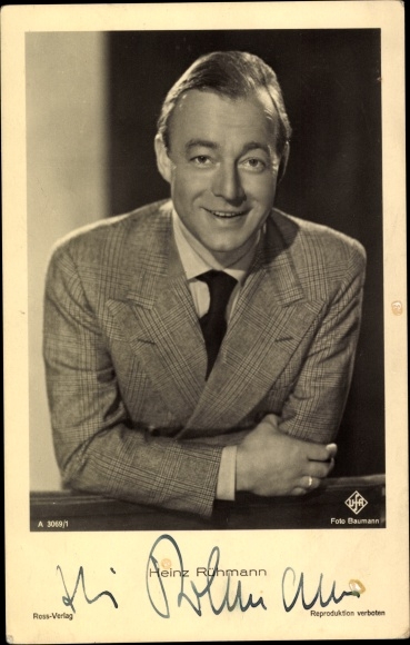 Ak Schauspieler Heinz Rühmann, Portrait, Autogramm