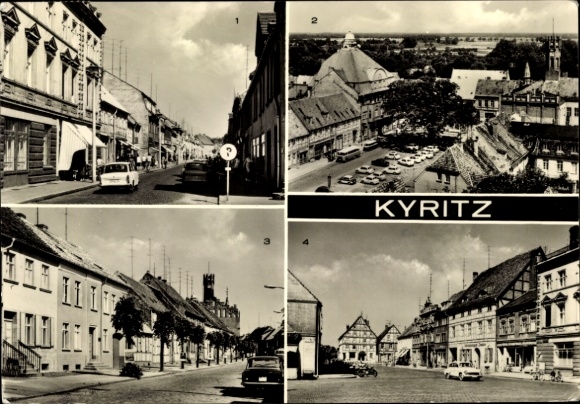 PC Kyritz in der Prignitz, various street views, PC of city views, histo...