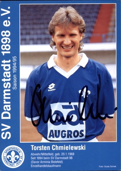 Autogrammkarte Fußballer Torsten Chmielewski, SV Darmstadt 98, Autogramm