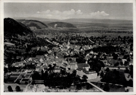 Ak Herten Rheinfelden im Kreis Lörrach Baden Württemberg, Fliegeraufnahme, St. Josefs-Anstalt