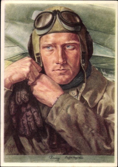 Artist PC Willrich, Wolfgang, reconnaissance pilot, Luftwaffe, portrait, II. WW, VDA