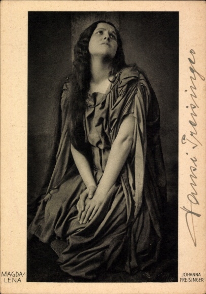 PC Oberammergau in Upper Bavaria, Passion Play, actress Johanna Preisinger, autograph