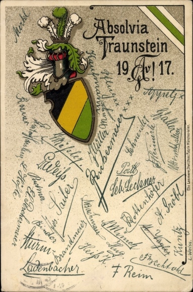 Studentika PC Traunstein in Upper Bavaria, graduation 1917