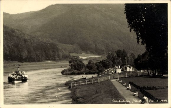 Postcard Bad Karlshafen on the Weser, riverside view