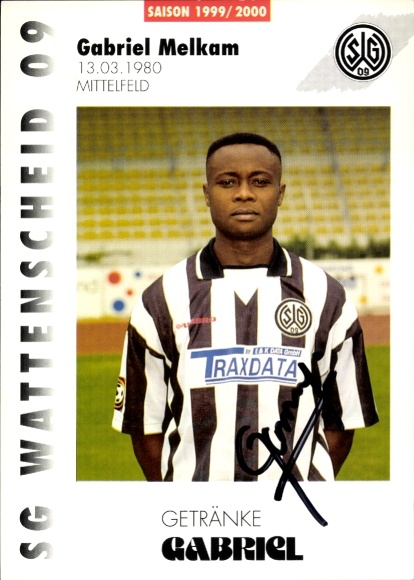 Autograph card footballer Gabriel Melkam, SG Wattenscheid 09, autograph