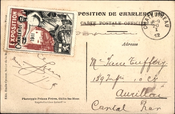 Postcard Charleroi Wallonien Hennegau, Exhibition 1911, Main facade