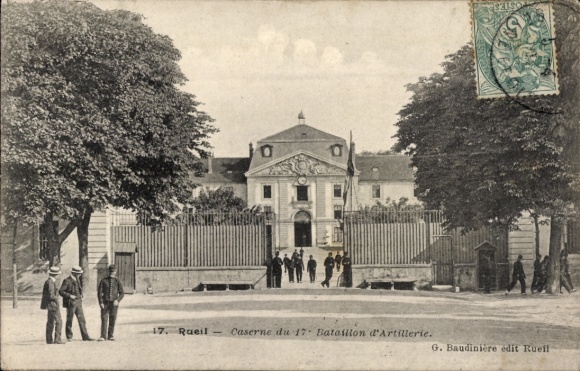 Ak Rueil Malmaison Hauts de Seine, Caserne du 17, Bataillon d'Artillerie, G. Baudinière