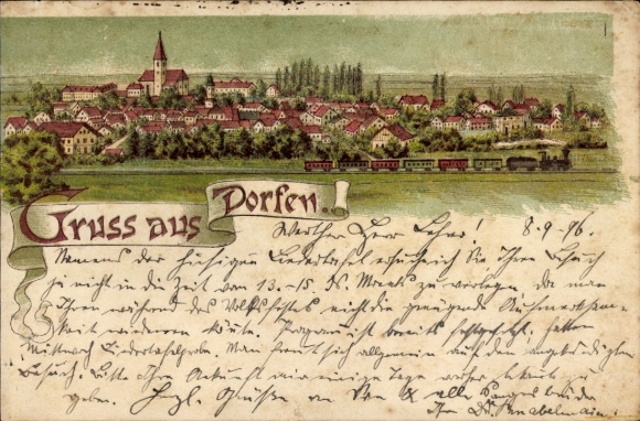 Chromo-Litho Dorfen in Upper Bavaria, general view