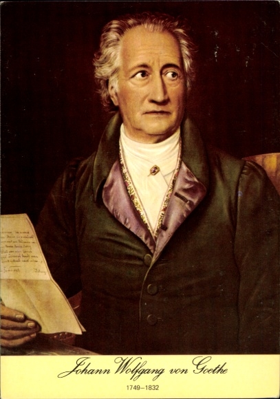 Artist Postcard poet Johann Wolfgang von Goethe, portrait