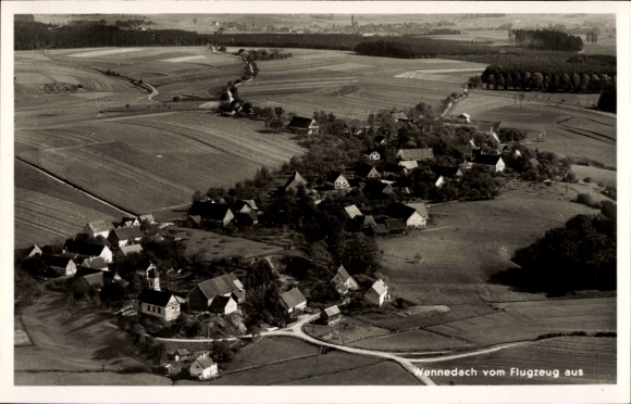 Postcard Wennedach Ochsenhausen in Württemberg, aerial photograph