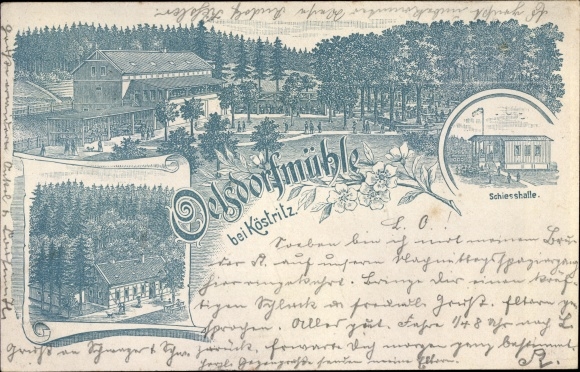 Litho Bad Köstritz in Thüringen, Oelsdorfmühle, Schießhalle