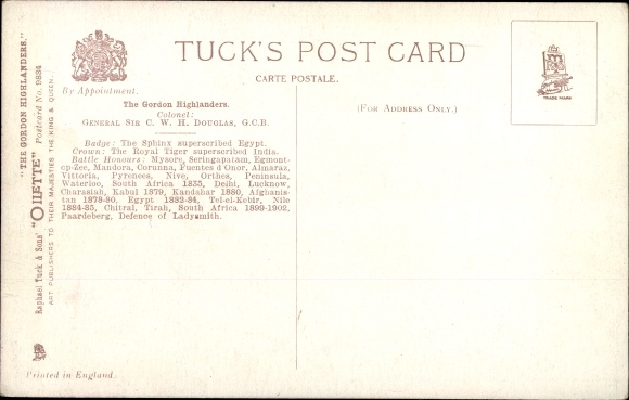 Artist Postcard Payne, The Gordon Highlanders, Sergeant, Bandsman and Drummer