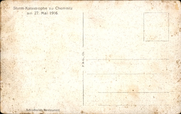 Postcard Chemnitz Saxony, storm catastrophe on May 27, 1916, Restaurant