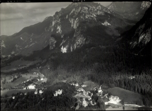 Photo Hohenschwangau Schwangau in the Ostallgäu, aerial photograph