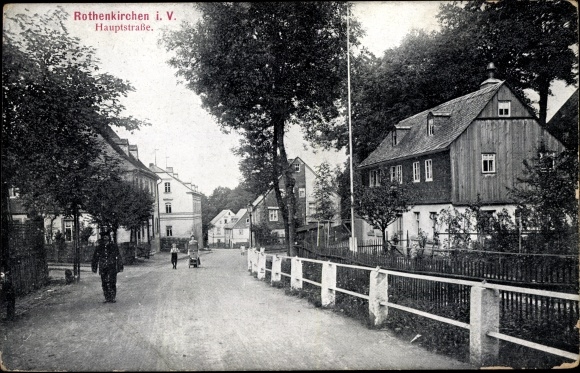 Postcard Rothenkirchen Steinberg im Vogtland, main street