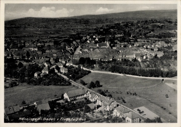 Postcard Kenzingen im Breisgau Baden, aerial photograph