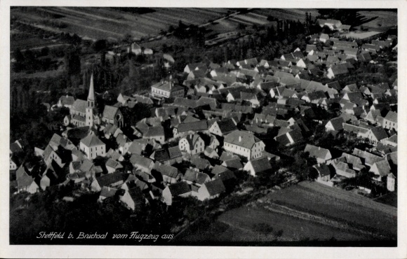 Postcard Stettfeld Ubstadt Weiher Baden Württemberg, aerial photograph