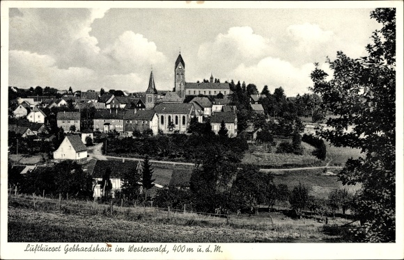 Postcard Gebhardshain Westerwald, total view of the climatic health resort