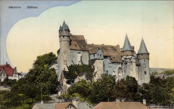 Postcard Herborn in Hessen, Castle