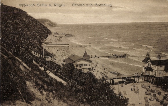 Ak Baltische Zee resort Sellin op Rügen, strand, surfen