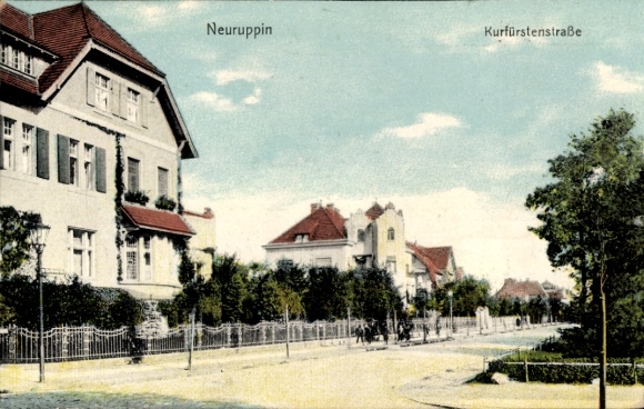 Ak Neuruppin in Brandenburg, Kurfürstenstraße