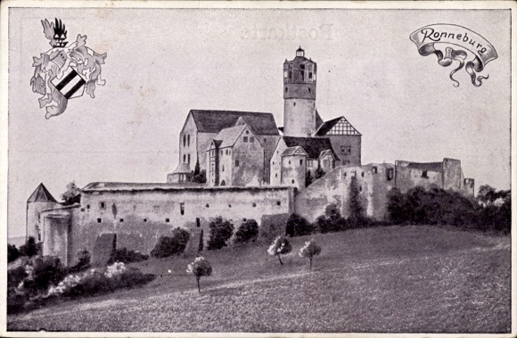 Postcard Ronneburg in Hessen, castle, coat of arms