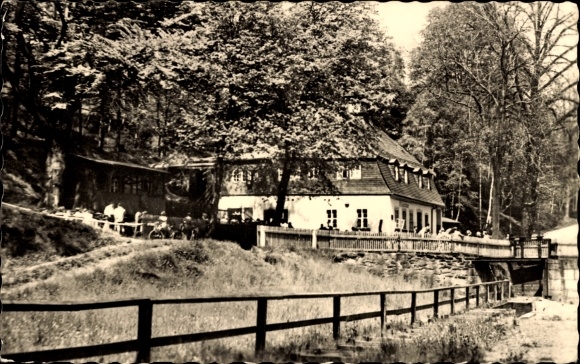Postcard Bockau in the Erzgebirge, HOG computing house, Floßgraben