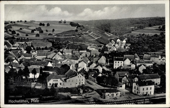 Postcard Hochstätten in der Pfalz, view of the village and surroundings