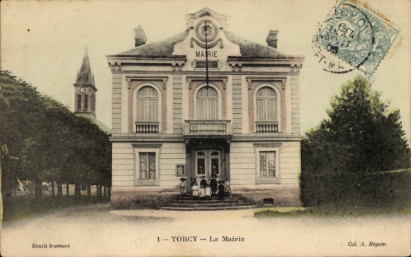 Ak Torcy Seine et Marne, Das Rathaus